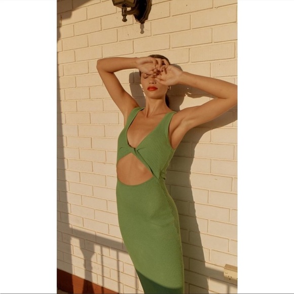 BEC + BRIDGE Riviera Knit Midi Dress in Bottle Green | Women's Size 8 | Designed + Made in Australia | Loved By 10M Women Globally